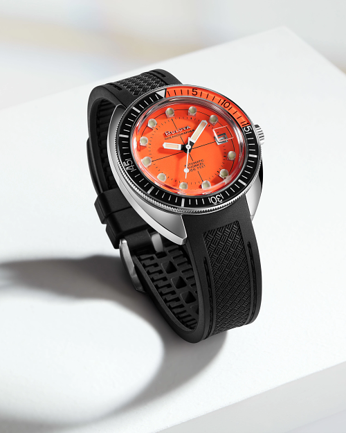 Orange Dial Polyurethane Strap Devil Diver 96B350 Bulova